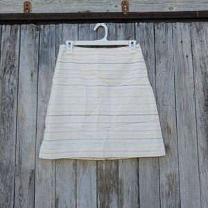 Loft‎ Linen Cotton Blend Stripe Highwaisted Mini Skirt Womens Size 0 New